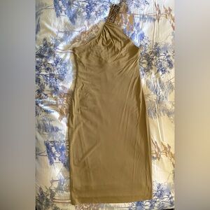 Ralph Lauren One-Shoulder Gold Dress
